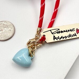 ROXANNE ASSOULIN The Happy Cord Charm Necklace Red & Cloud Firm price